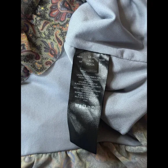 Free People Skirt Medium Multicolor Rouched Psychedelic Abstract Mini Stretch - Picture 6 of 7